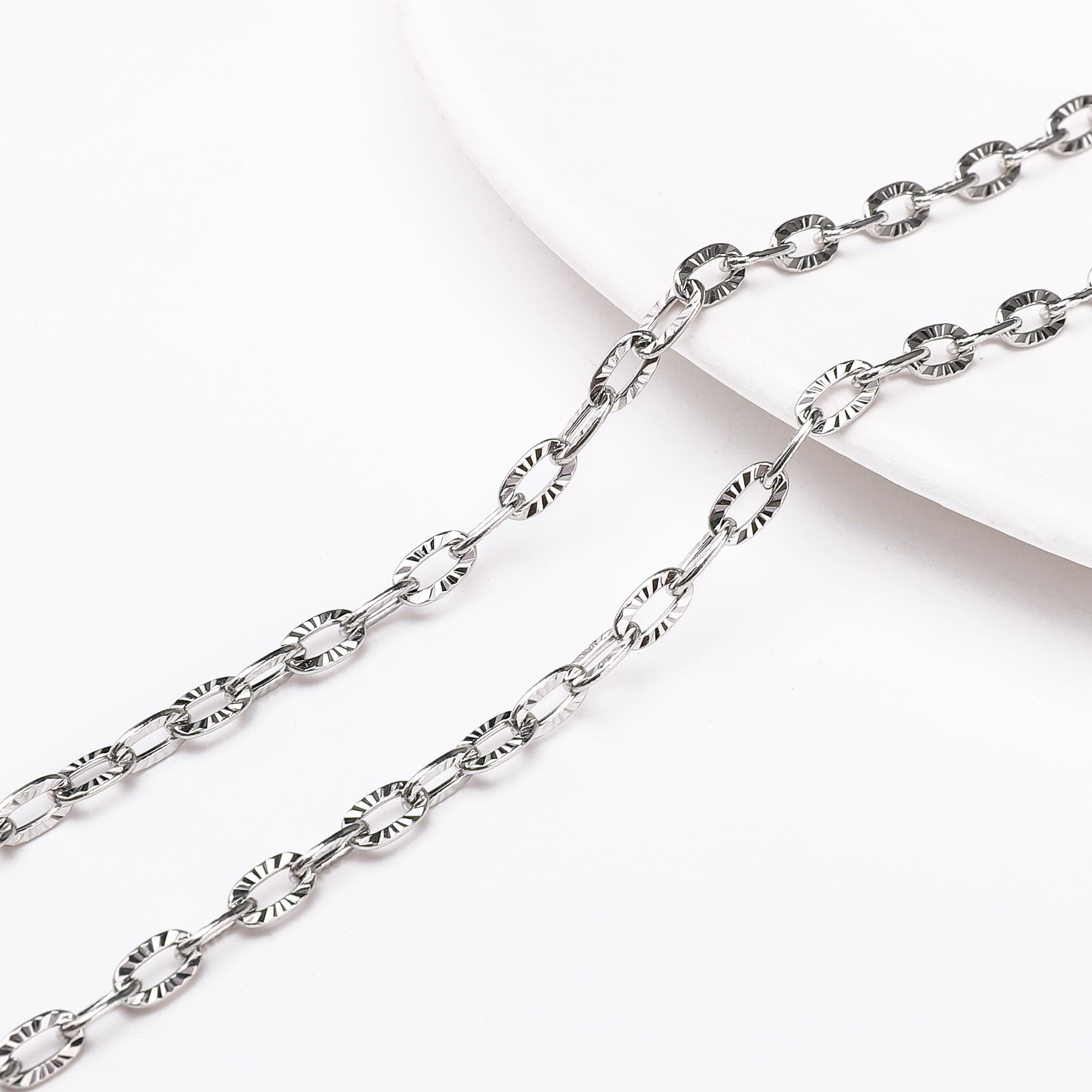 

1 метр цепи из нержавеющей стали кубинская звеньевая цепь базовая панк цепь для самостоятельного изготовления ожерелья браслета ювелирных изделий 3.7mm