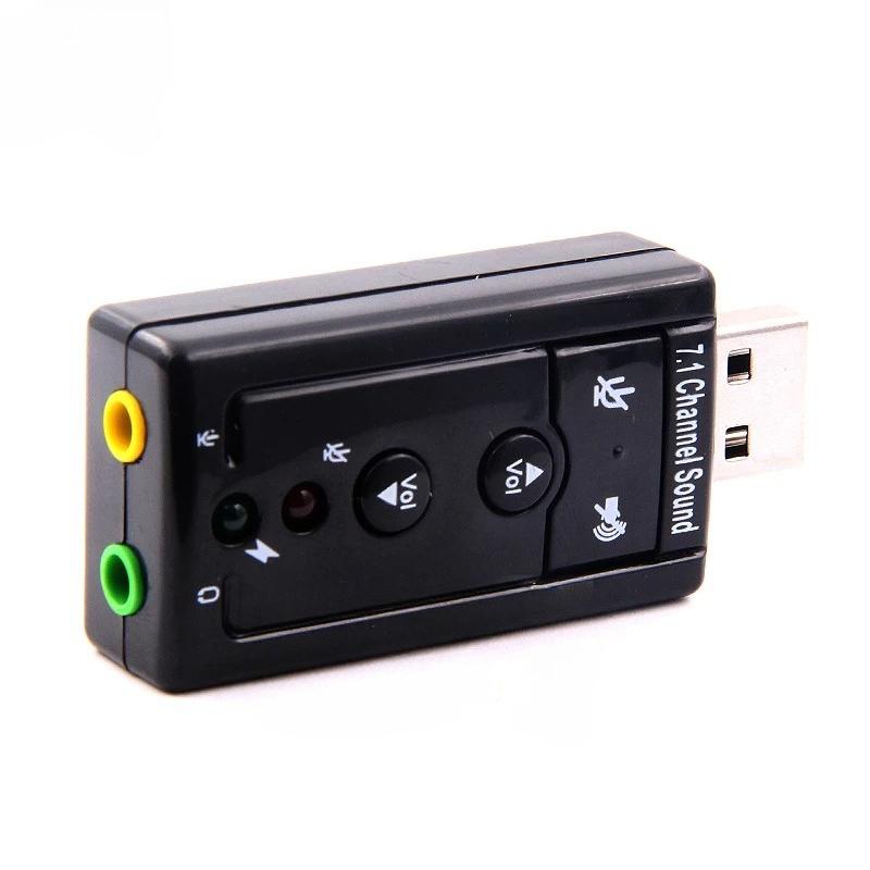 1pc New External Mini USB 2.0 Virtual 7.1Channel Audio Sound Card Adapter 3.5mm Mic Speaker Audio Headphone Jack Converter