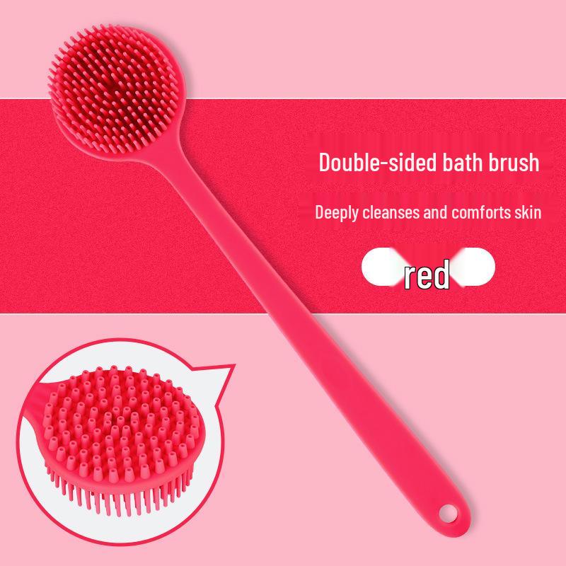Silicone Long-Handled Soft Bristle Bath Brush for Easy Back Scrubbing