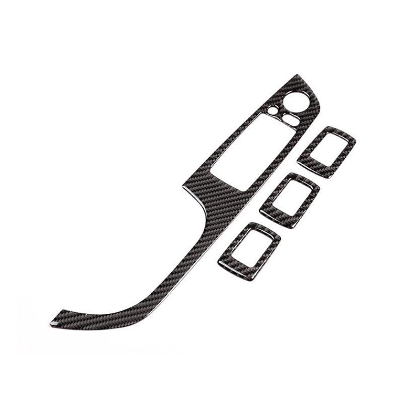 4pcs Carbon Fiber Door Window Switch Panel Cover Trim for BMW 3 Series E90 320i 325i 2005 2006 2007 2008 2009 2010 2011