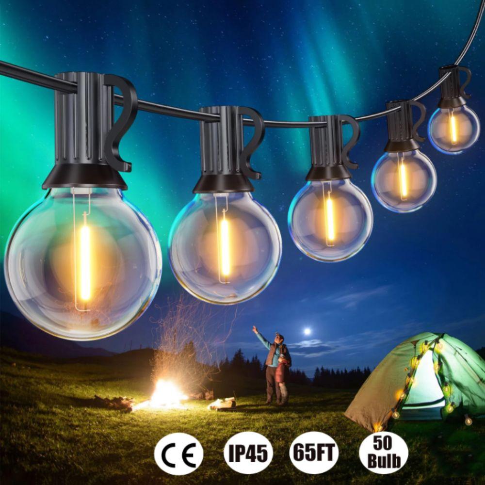 Plastic Bulbs G40 LED Globe String Lights Shatterproof Design Wide Voltage Output Waterproof Bulbs EU US Plug G40 Globe Shape