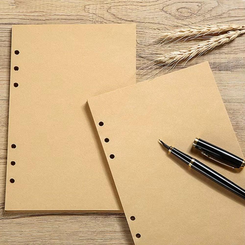 80Sheets Horizontal Line/Blank Notebook Refill Paper A5/A6/A7 6-hole Binder Inner Page  Gift