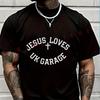 Gesù Ama UK Garage Slogan Maglietta Nera Moto Marca Maschile T-shirt Uomo Estate Magliette Casual Alta Qualità Girocollo Top