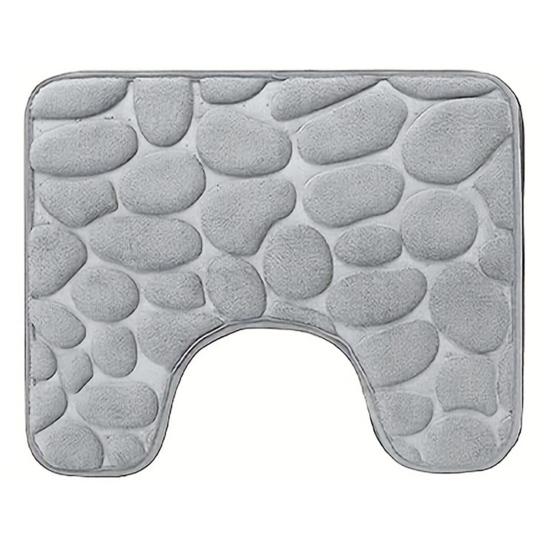50cm Flannel U Shape Bathroom Rug Thick Absorbent Toilet Mat Non Slip Carpet Floor Pad Washable Bath Mat