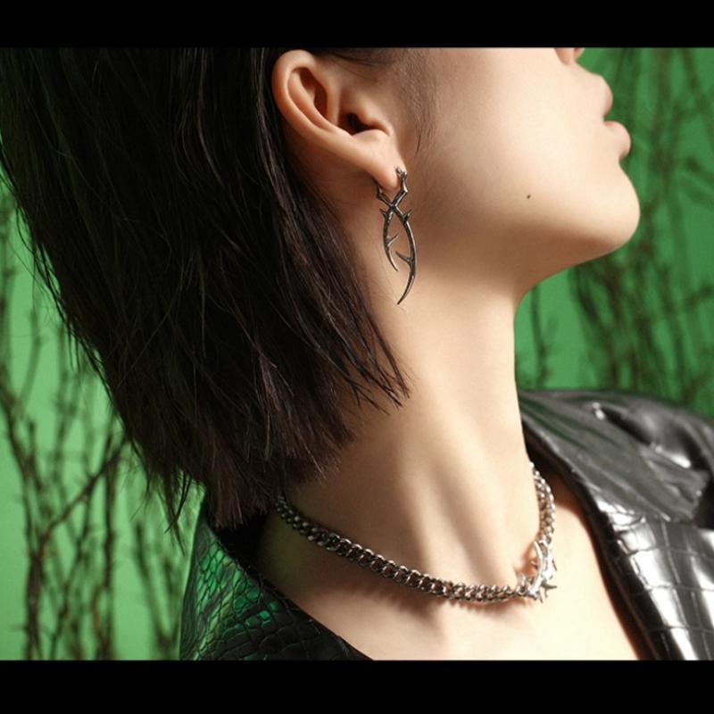 Punk Goth Hip Hop Irregular Thorn Dangle Drop Earrings Cool For Women Men Earrings Charms  Jewelry Y2K Ins Gift
