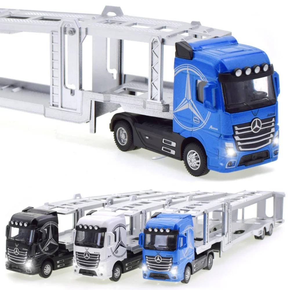 1:50 Diecast Alloy Truck Head Model Toy Container Truck Pull Back With Light Engineering Transport Vehicle Boy Toys For Children