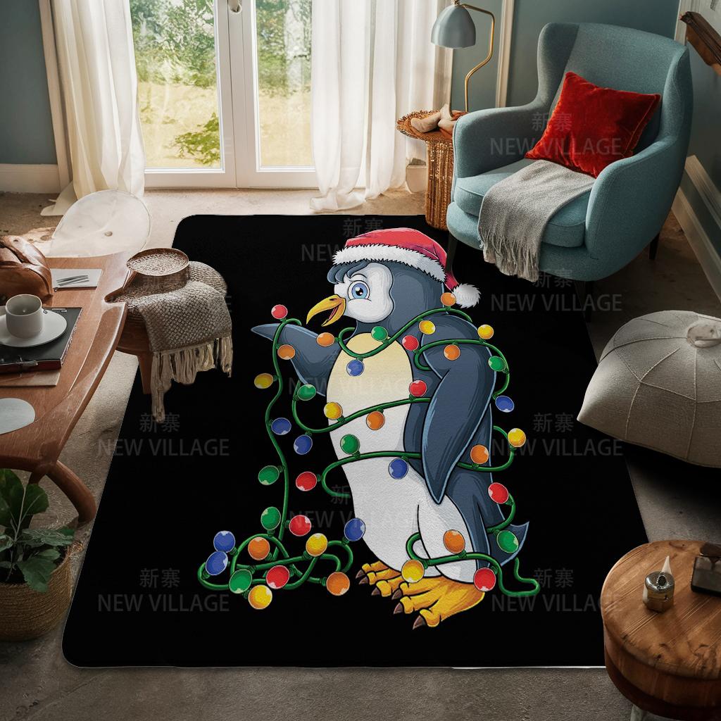 House Entrance Carpet Home Door Mat Living Room Bath Foot Bathroom Non-slip Water Absorption Rugs Bath Merry Christmas Winter