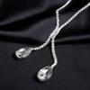 Bridal Wedding Party Rhinestone Waterdrop Pendant Necklace Earrings Jewelry Set