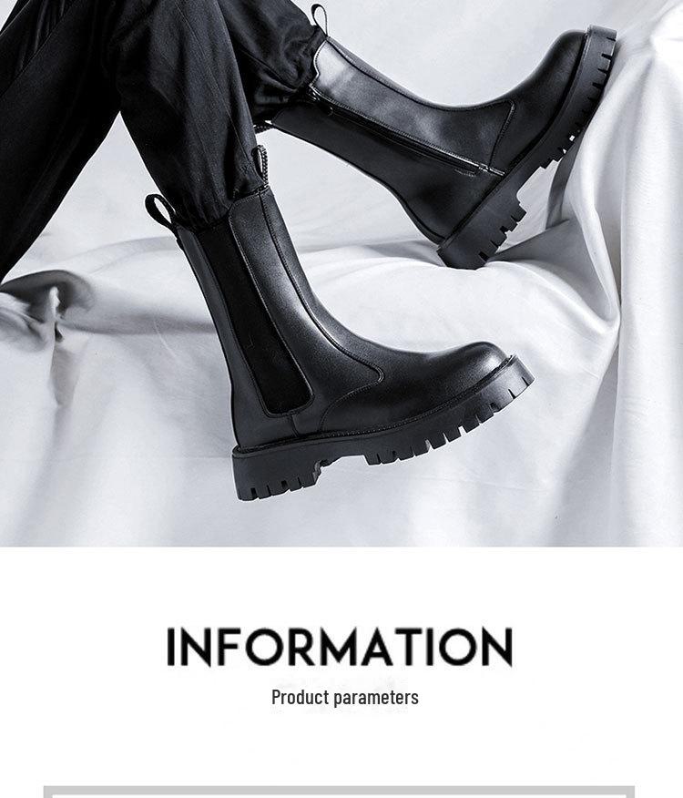 Autumn 2024 Men's Trendy Thick-Sole High-Top Chelsea Martin Boots