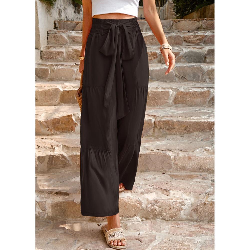 Women's casual pants loose solid color wide-leg pants