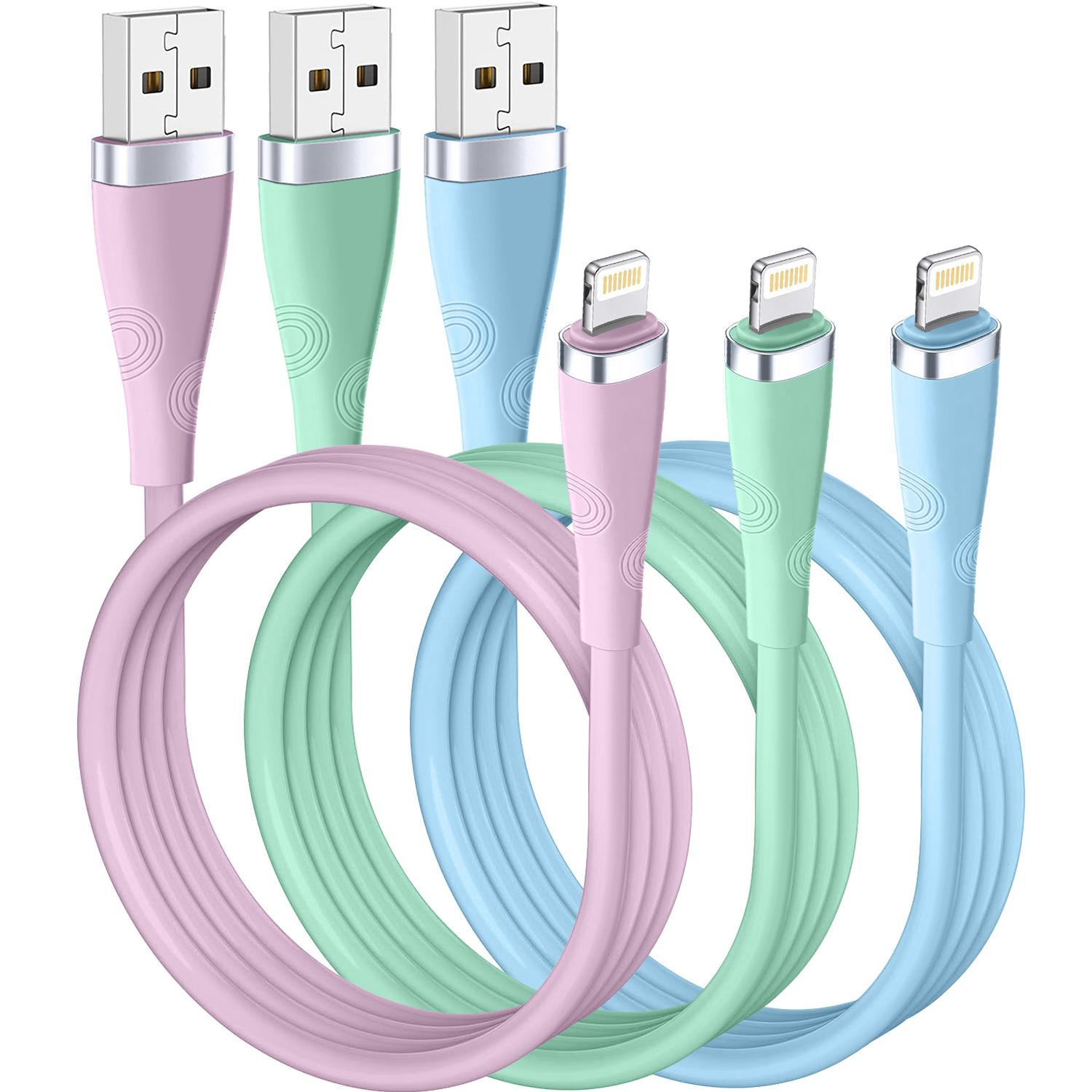 

3 шт. сертифицированный MFi кабель Lightning длиной 6 футов для быстрой зарядки сотового телефона iPhone14/13/12/11Pro Max/XS/XR/X/8/7/6/SE/iPad 1.8m