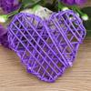 6Pcs DIY Decorative Heart Shaped Rattan Ball Ornament Wedding Party Decoration (Purple)