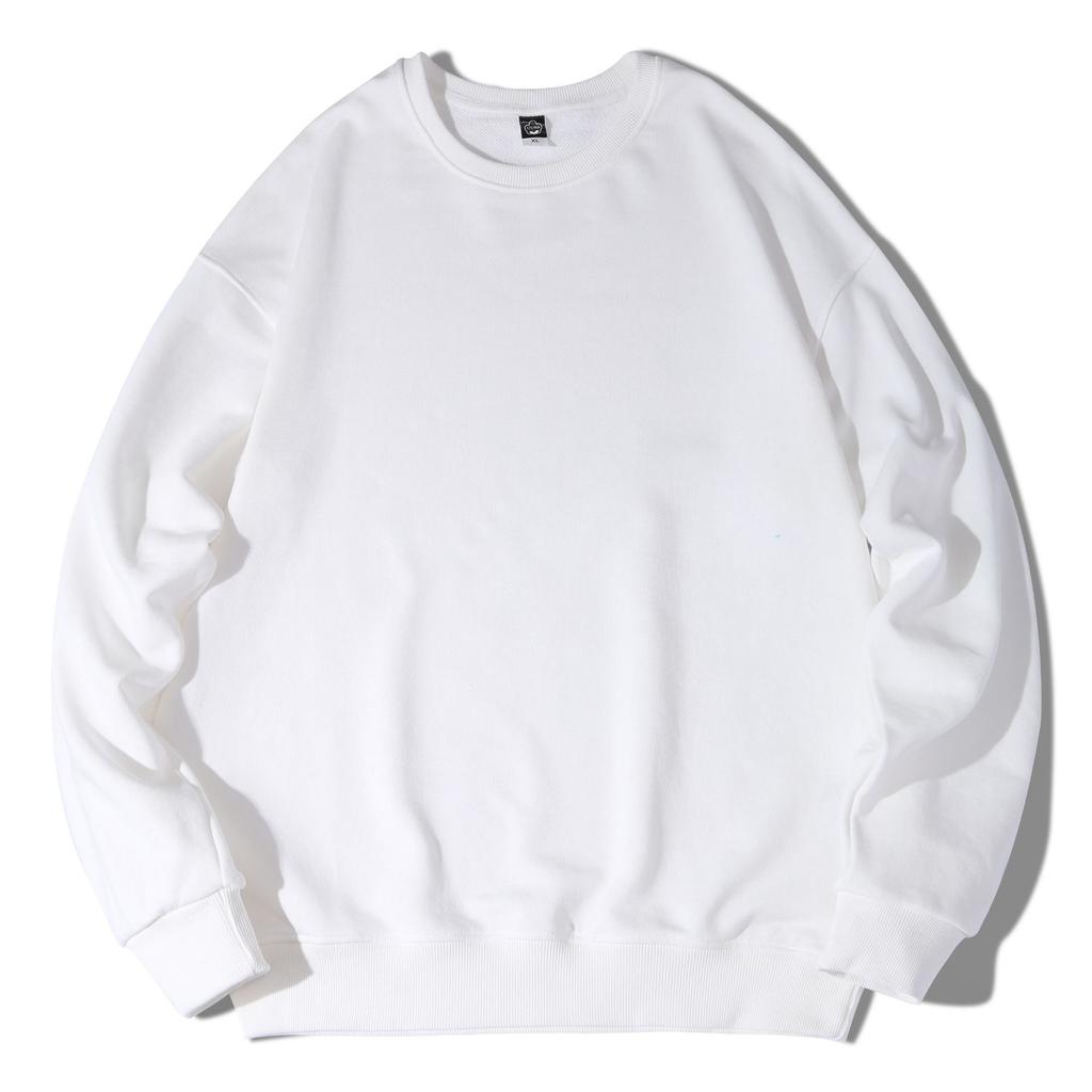 Herren Einfarbig Rundhals Baumwoll-Sweatshirt Jugend Lockerer Pullover Langarm-Oberteil