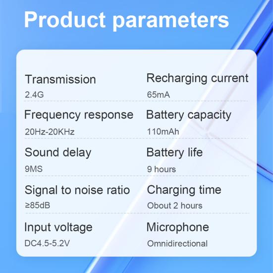 1 Set N3 Audio Microphone High Fidelity Noise Reduction Mini Wireless Video Microphone for  Home