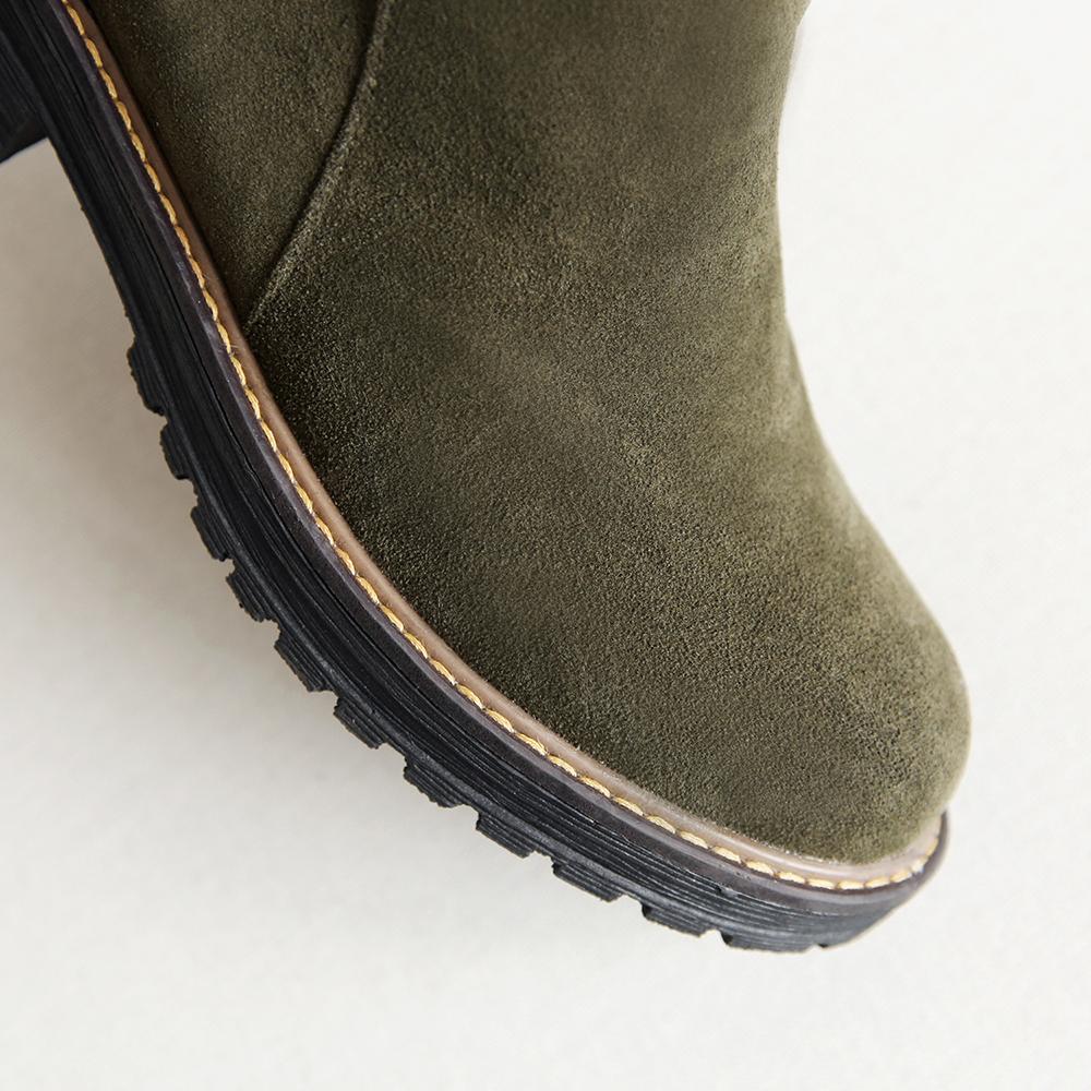 Women's low-heeled short boots autumn and winter new thick-heeled large-size comfortable recreational locomotive boots