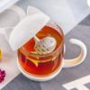 Süße Katzen Glas mit Deckel Büro Paar Blume Tee Filter Wasserbecher Kreativer Becher Cartoon Einfaches Design und Kreatives Konzept