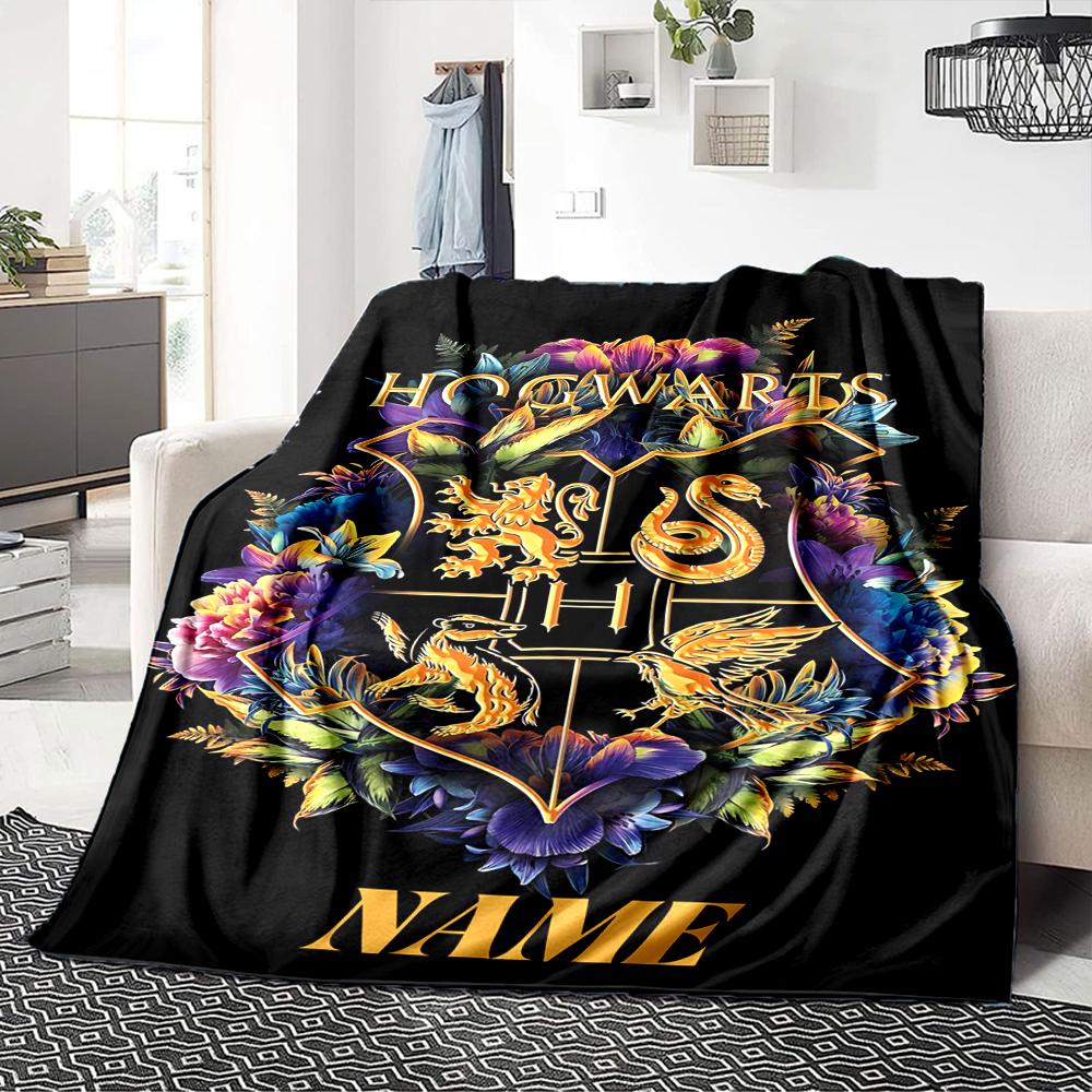 Custom Name "Harry Potter's Magical Journey" blanket for Couch & Bed, Plush Cozy Fuzzy Blanket Super Soft & Warm Blankets for Fall and Winter. 0908113