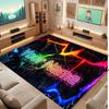 City Cyberpunk Theme Crystal Velvet Floor Rug Personalized Custom Name Text Warm Carpet Home Decoration