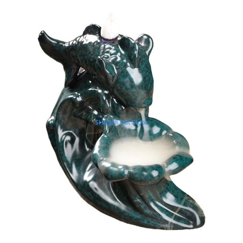 

Backflow Incense Holder Resin Waterfall for Home Yoga Office Ornament D57B