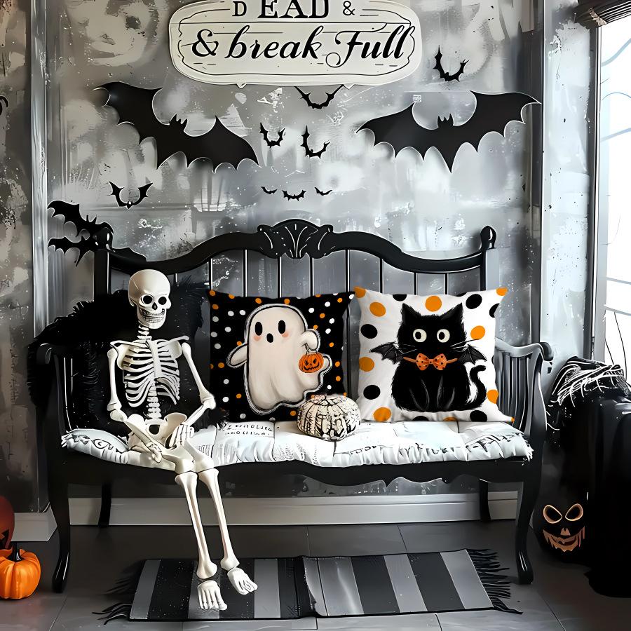 Neuer Kissenbezug Vier Stück Halloween-Thema Gruselig Horror Feiertags-Party Dekoration