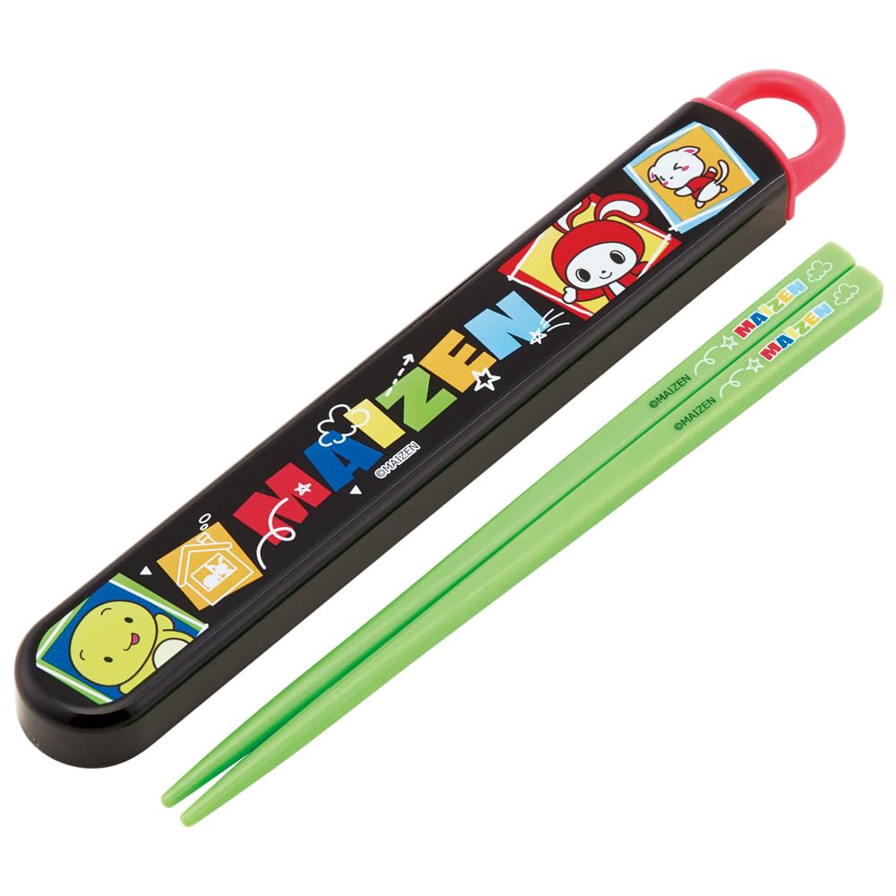 Skater Chopsticks and Chopstick Case for Lunch Sliding Made in for Boys and Maizen Sisters Children's Set, 16.5cm, Boxes, Antibacterial, Easy-Opening
