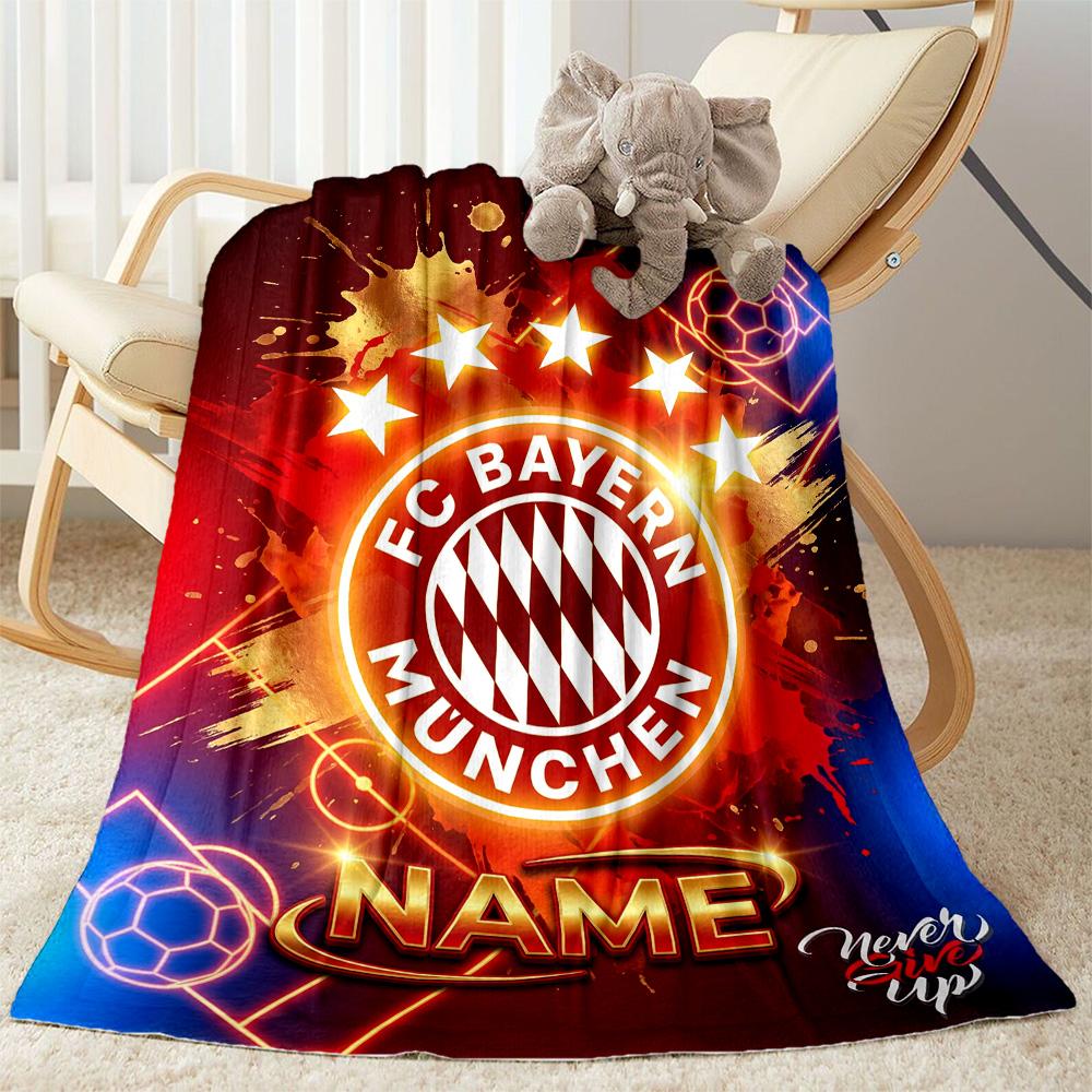 Bayern Munich Fan Gear Customize Your Name Blanket Lightweight Customizable Blanket Soft Warm Cozy for Chair Bed Couch Sofa for All Occasions