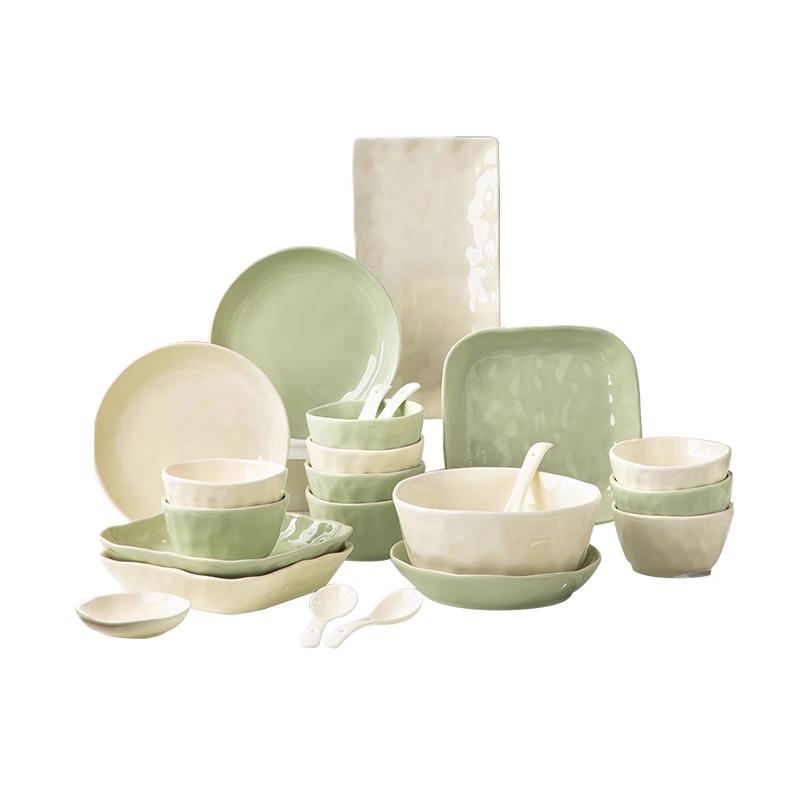 68-Piece Cream Style Ceramic Dinnerware Set