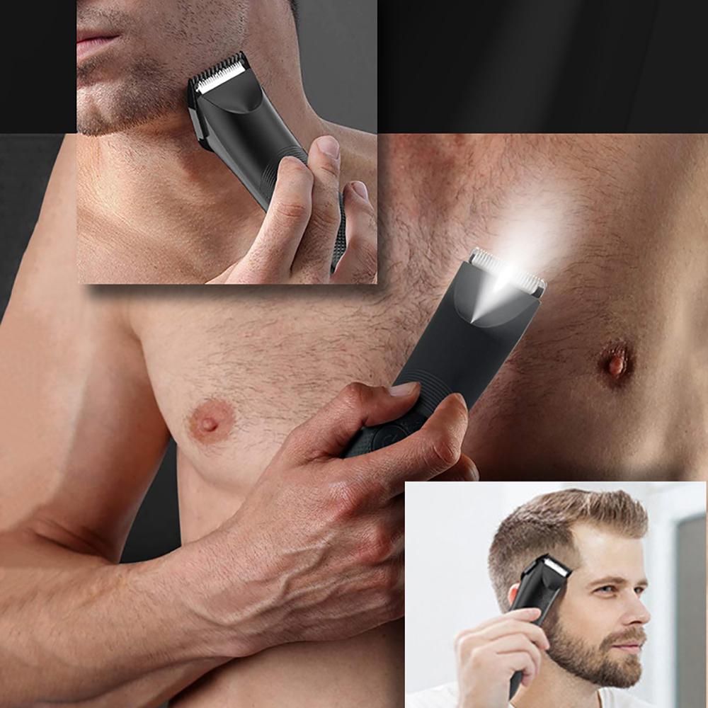 Electric Hair Clipper for Men Groin Trimmer Body Hair Razor Waterproof with USB Charging