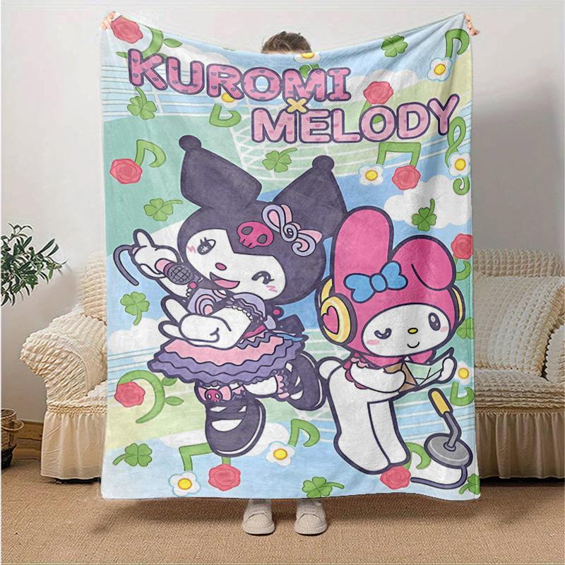 

1pc Kuromi & Melody Blanket, Soft and Cozy Home Decor Gift for All Seasons, Perfect for Any Room Decoration, Ideal Present for Family and Friend.H045 130x150cm