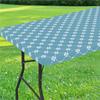 Homaxy Rectangle Vinyl Table Cloth Elastic Fitted Tablecloth With Flannel Backing Waterproof Plastic Table Cover Camp Tablecloth