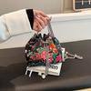 Spring New Trendy Big Flower Mini Bucket Bag Lady Fresh Chain Shoulder Messenger Bag Bag