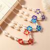 Elegant Soft Clay Flower and Shell Pendant Necklace Sturdy Flexible Chain Jewelry Accessory Gift