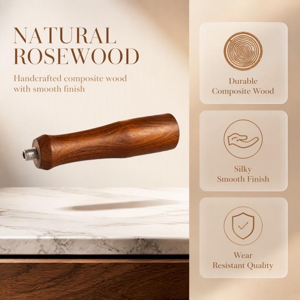 Brown Wooden Coffee Filter Handle M10 Thread Coffee Filter Handle for M10 Coffee Machine