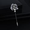 Fashion Wish Tree Men's Real Gold-Plated Copper Brooch with Zircon