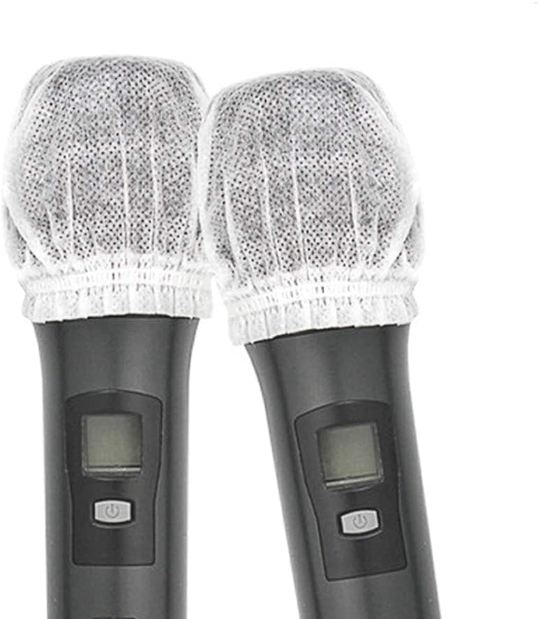 

200100 пар одноразовых белых чехлов для микрофона, в индивидуальной упаковке, для предотвращения капельной инфекции, шумоподавление, нетканый чехол для микрофона