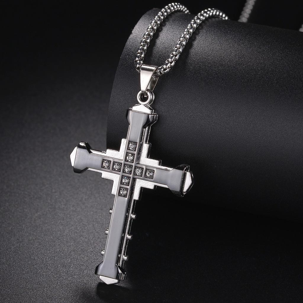 Christian Jesus Cross Necklace for Women Men Stainless Steel Chains Choker Religion Pendants Jewelry Prayer Baptism Gift