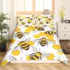 Cute Cartoon Bee Duvet Cover Honeycomb Bedding Set for Kids Boys Girls Honeycomb Hexagon Comforter Cover Wild Animal Quilt Cover