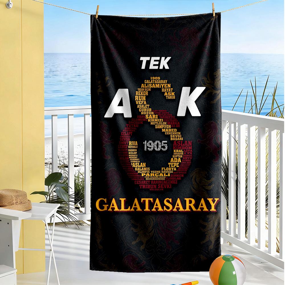 Galatasaray Strandtuch Hohe Saugfähigkeit & Schnelltrocknend Bequem Leicht Geeignet für Sport, Reisen, Schwimmen, Yoga, Badezimmer, Strand Und Pool