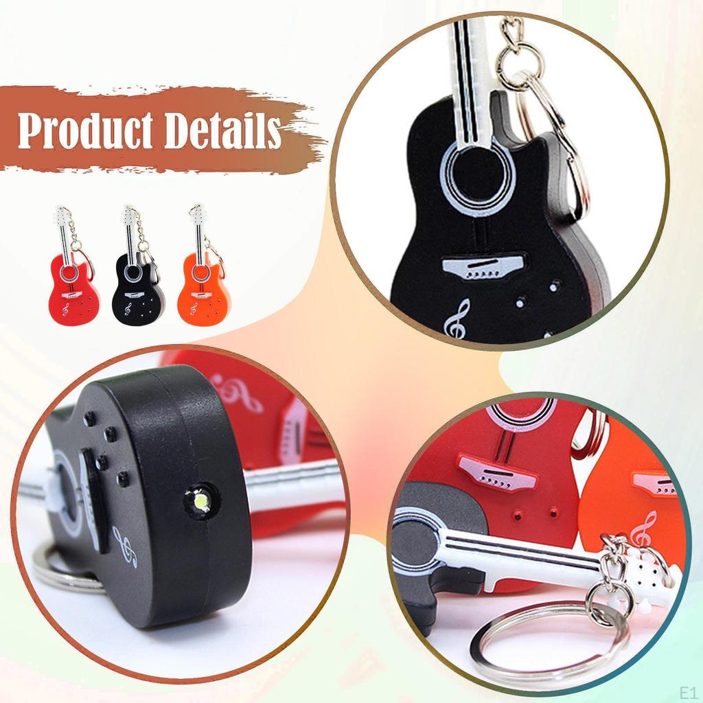 3 Stück Kleine Gitarren-Schlüsselanhänger Partygeschenke für Handtasche Geldbörse