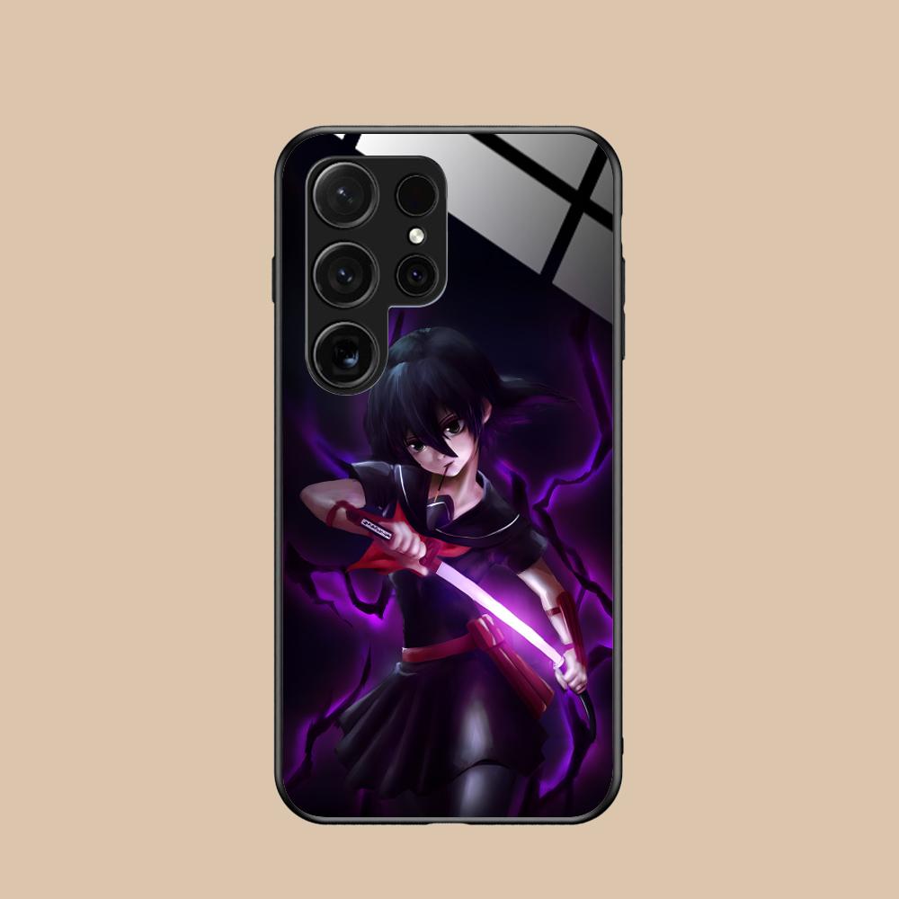 Akame Kurome Glass Mobile Phone Case for Samsung Galaxy S26 S25 S24 S23 S22 S21 S20 Note20 Plus FE Ultra Colorful Cover