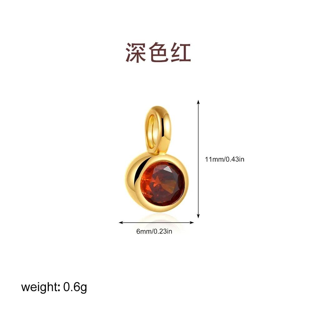 

18K Gold Plated Multicolour Round Bead Rhinestone Charm Pendant for Women Necklace Bracelet DIY Handmade Making Charm Jewelry