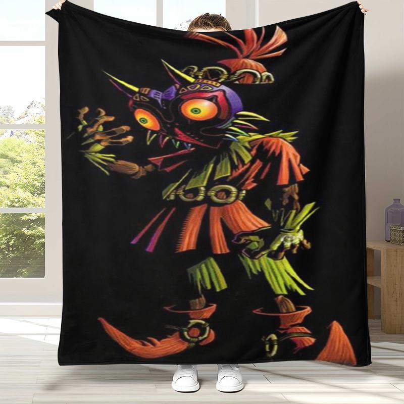 Retro Z-Zelda Cartoon Link Games Flannel Blanket,Ultra Soft Warm Plush Throw for Home Bedroom Bed Sofa Cover Camping Picnic kid