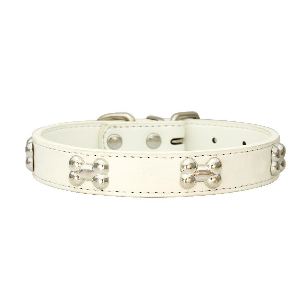 Leather Dog Collar Dog Choker Puppy Neck Small Dog Collar Cat Accessories Bone Leather Durable Pet Collars GXQ13