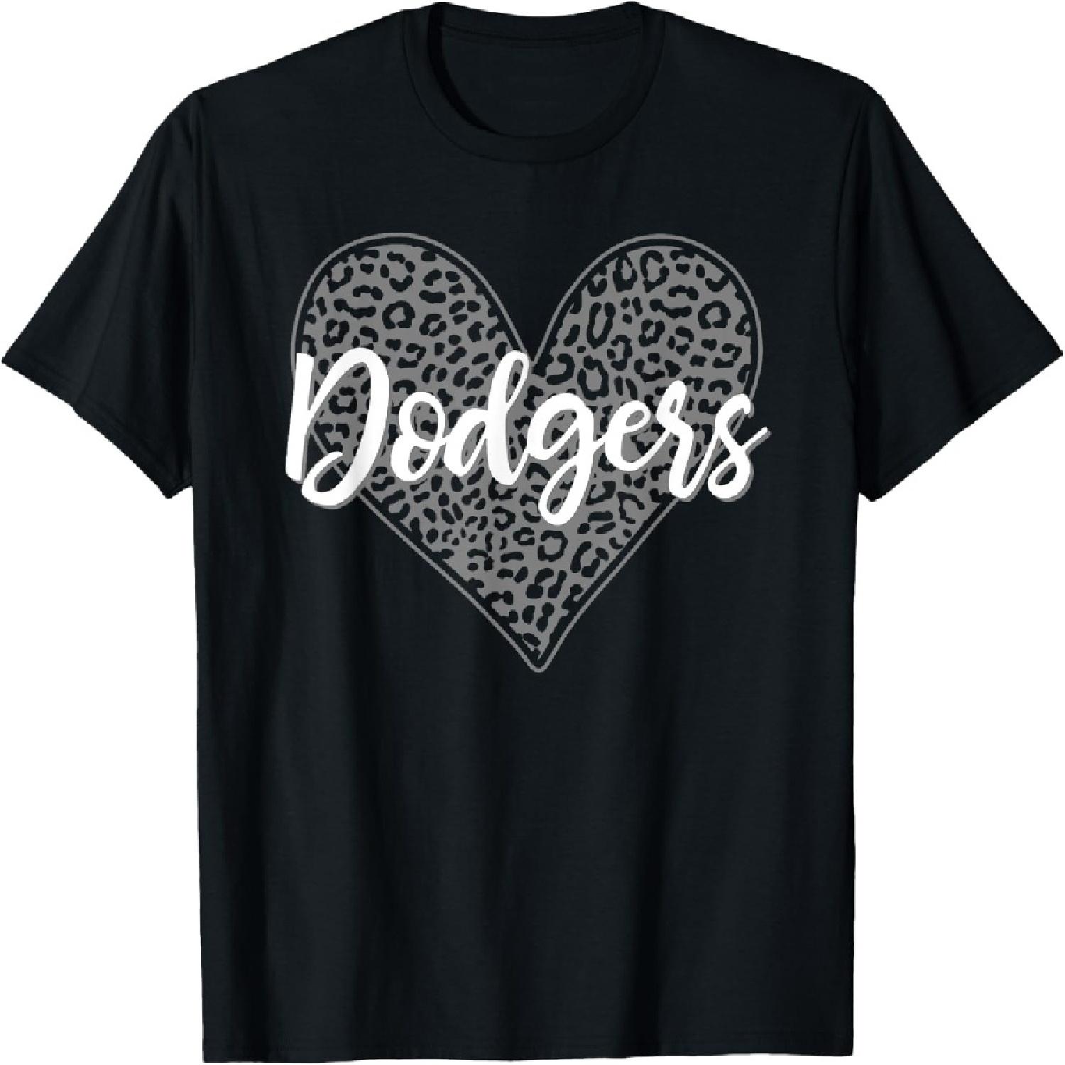 Dodgers Madison Leopard Heart Pattern HS T-Shirt S