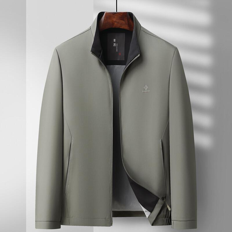 

Spring New Stand-up Collar Jacket Casual Versatile Jacket Men s Middle-aged and Elderly Father s Clothing M Темно-синій