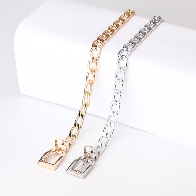 Damen Punk Stil Kette Metall Taillengürtel - Koreanisches Modeaccessoire für Kleider und Hosen