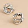 European and American geometric metal tube earrings irregular and versatile three-dimensional stud earrings retro round ear jewelry