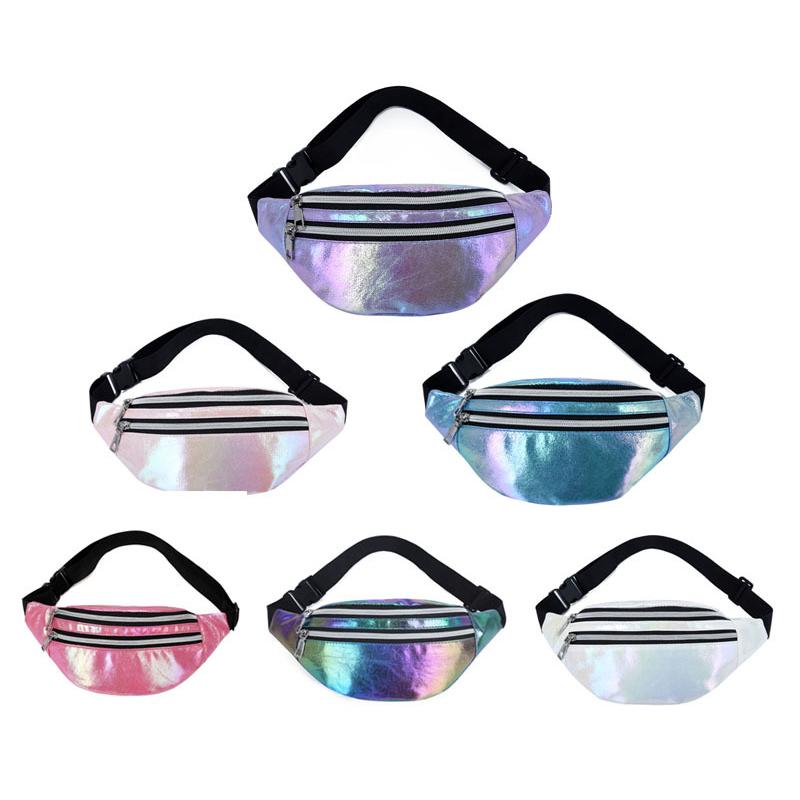 

1 шт. новая голографическая поясная сумка с голограммой, поясная сумка из лазерной искусственной кожи, пляжная дорожная сумка-банан, поясная сумка на молнии, женская поясная сумка для девочек синий