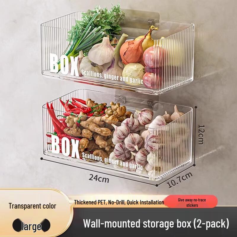 Kitchen Wall-Mounted Onion Ginger Garlic Storage Box