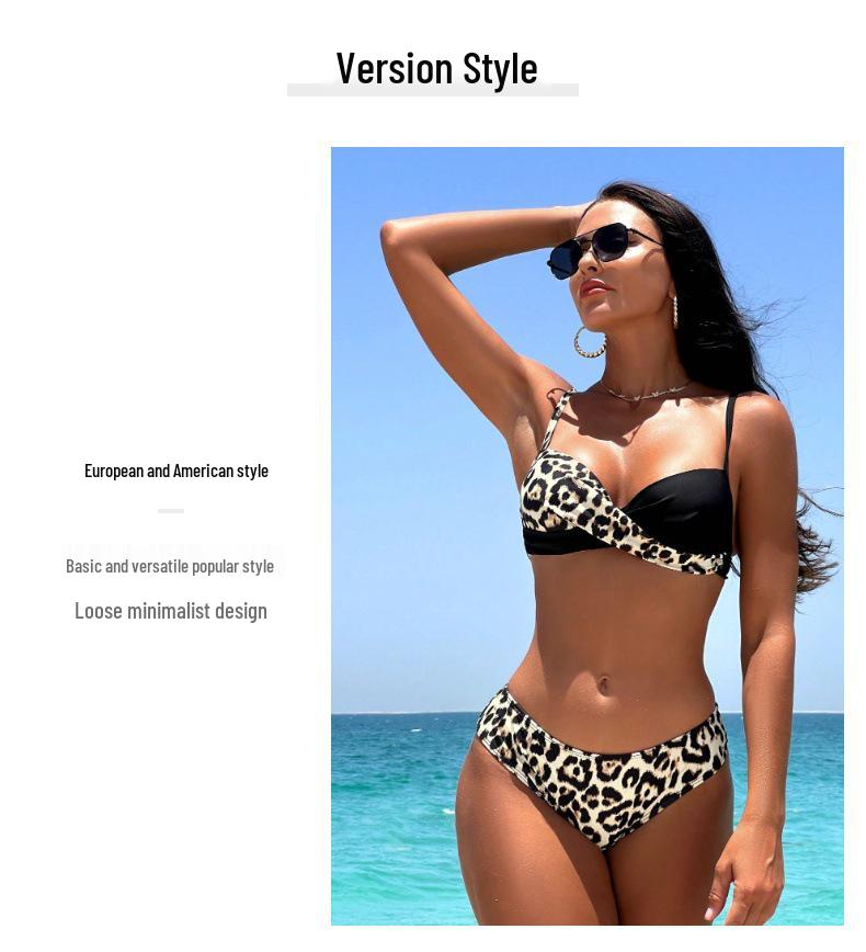 Women's Leopard Print Bikini - Stylish European and American Swimwear for a Sexy Beach Vacation